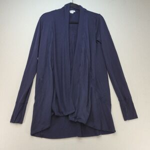 Athleta Pranayama Wrap Cardigan Womens Small Petite Navy Blue Open Front